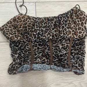 Girls animal print crop top